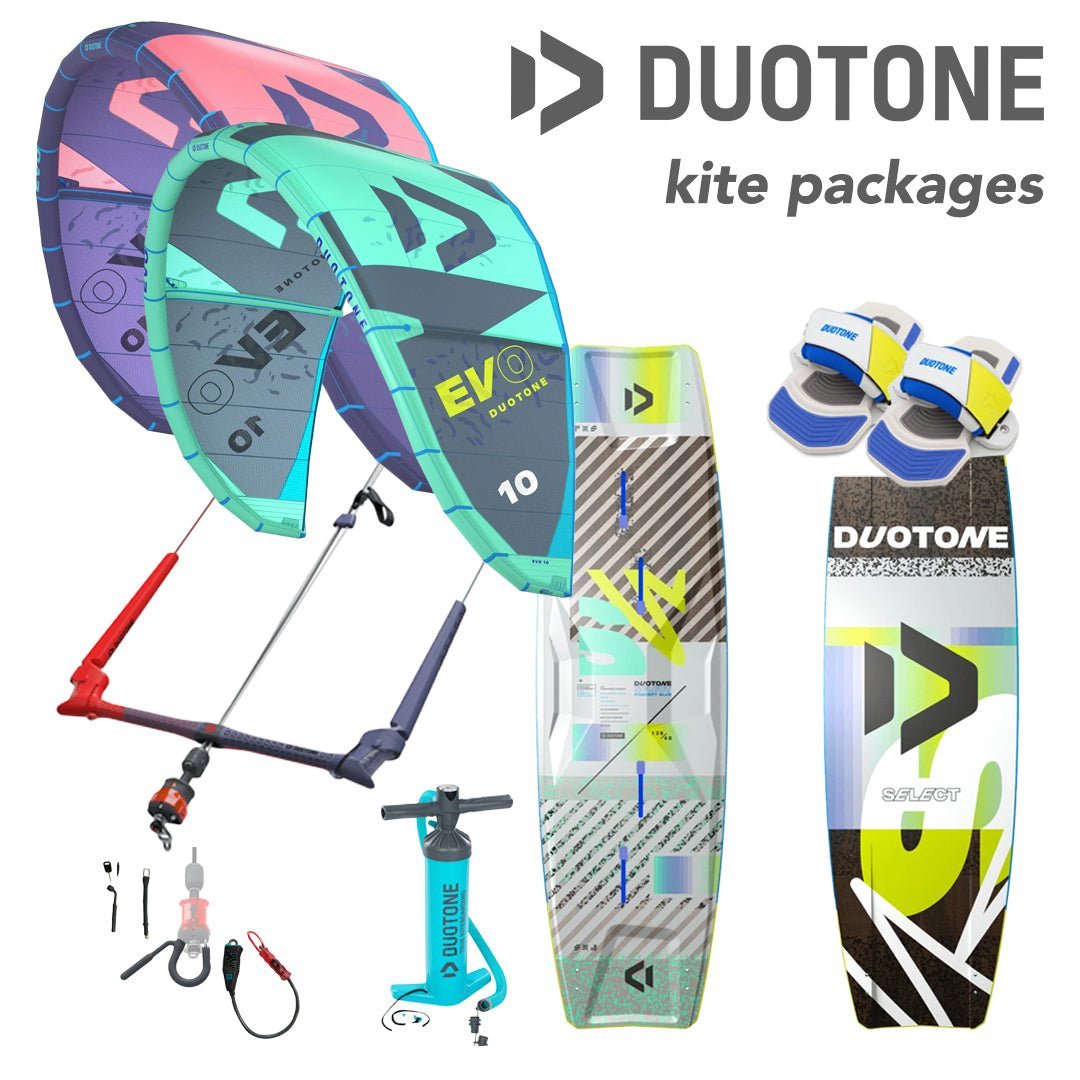 Duotone Evo &amp; Select Concept Blue Kitesurfing Package 2024 - Skymonster Watersports