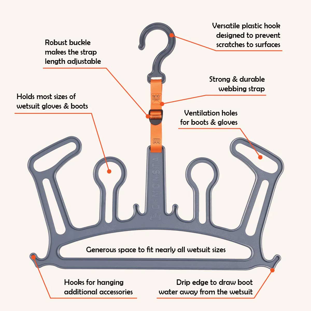 C-Monsta V2 - 2023 - Wetsuit and Accessories Drying Hanger - Skymonster Watersports